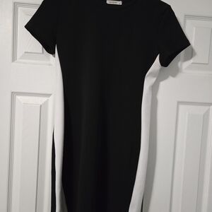 Chic Black and White Mini Dress